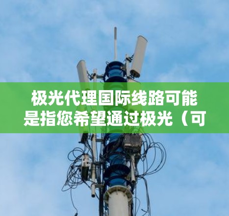 极光代理国际线路可能是指您希望通过极光(可能是某家公司或品牌)代理国际线路业务。如果您指的是某家特定的公司或品牌,请提供更多的背景信息,以便我能更好地帮助您 极光代理国际线路可能是指您希望通过极光(可能是某家公司或品牌)代理国际线路业务。如果您指的是某家特定的公司或品牌,请提供更多的背景信息,以便我能更好地帮助您